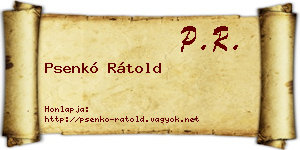 Psenkó Rátold névjegykártya
