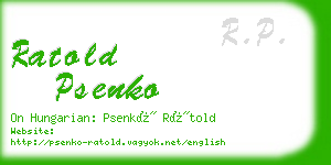ratold psenko business card